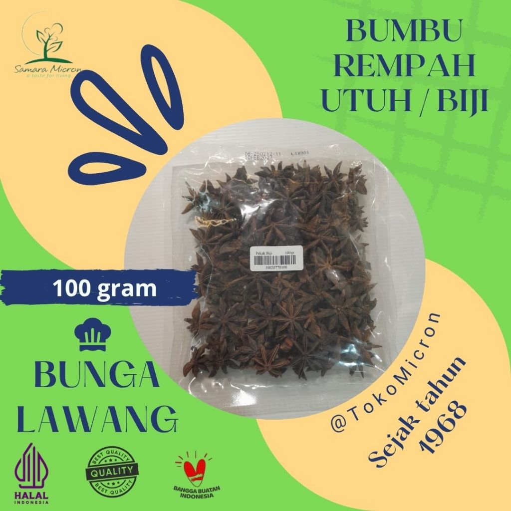 

Bumbu Dasar Samara Micron - Pekak Utuh / Bunga Lawang Utuh - Anise Star