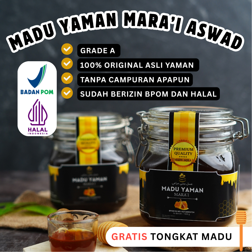

MADU ASLI MADU YAMAN MARAI BPOM / MADU MARAI / MARAI ASWAD PREMIUM 1KG FREE TONGKAT MADU