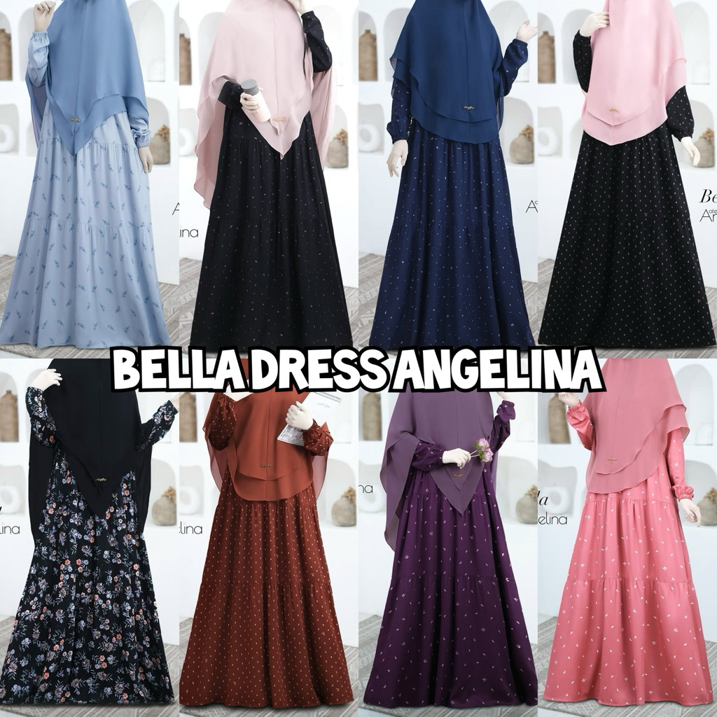 Bella Dress XS S M L September Atelier Angelina Angel Cactus Black Lil Heart Black Pansy Dusty Purpl