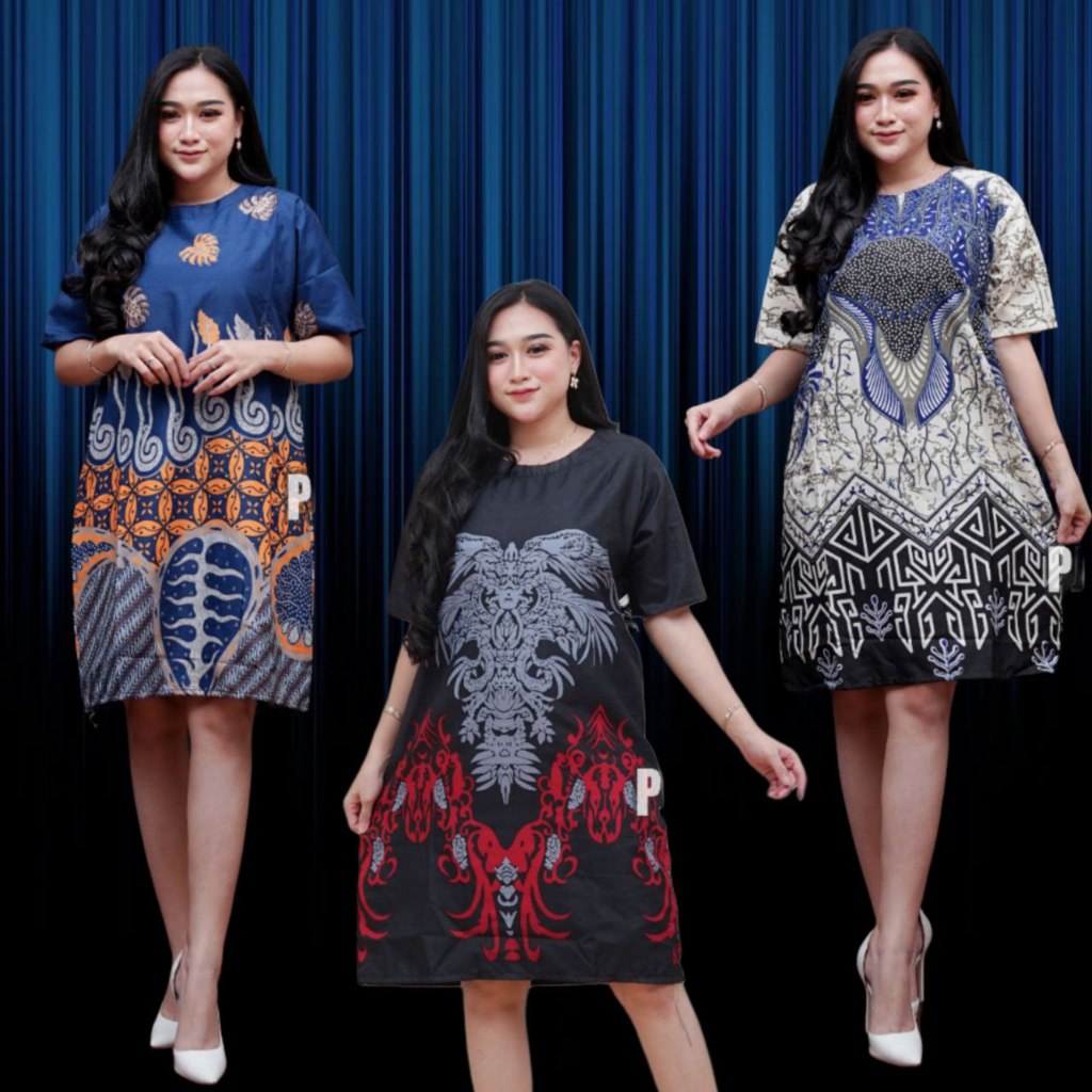 UNION11 - DRESS BATIK JUMBO WANITA/ DRESS JUMBO WANITA LD 126 / BAJU JUMBO Star+ BAJU DRESS WANITA M