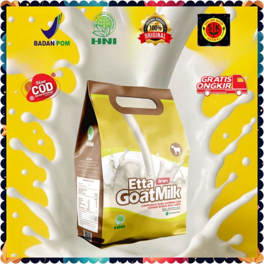 

Susu Etta GoatMilk Aren 1 Bungkus 250 g ( 10 Sachet @ 25 g )