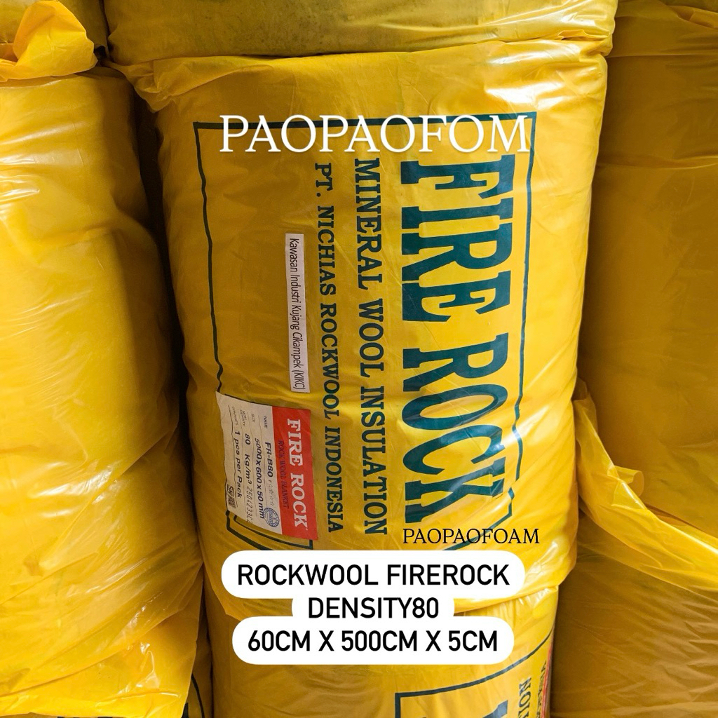 Rockwool FIRE ROCK Glasswool Thermalrock Peredam Suara density80 ( 1 rol )