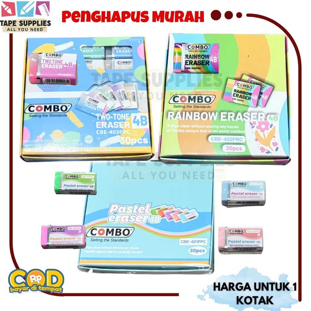 

(30 pcs) Penghapus Apusan Eraser MURAH Combo - Pasti Bersih!!!