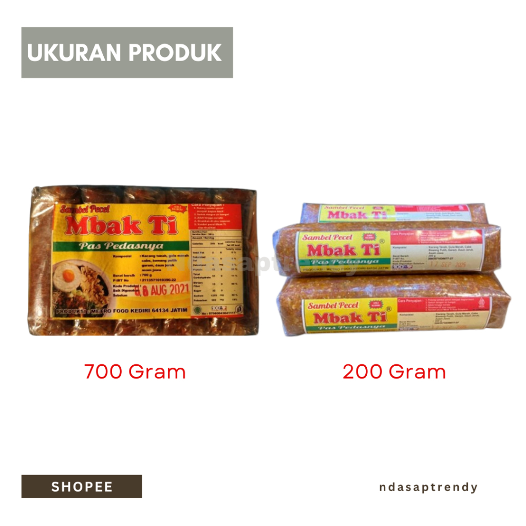 

Sambel Pecel Mbak Ti Asli Kediri Pas Pedasnya 200gr 700gr Sambel Kacang Kediri COD