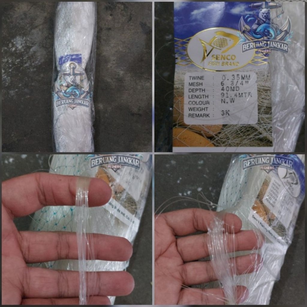 Jaring Bawal 0.35mm 6¾mm 40md 91.4mtr tate