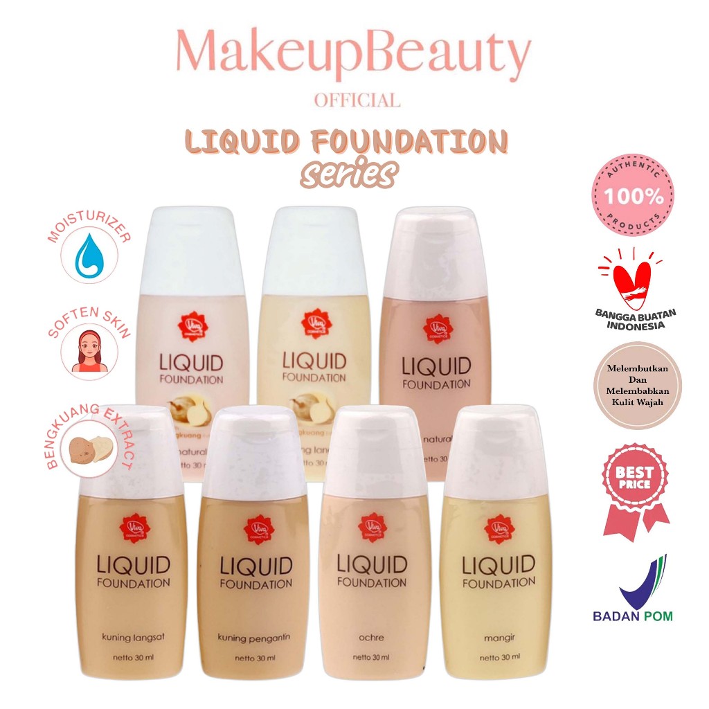 VIVA Liquid Foundation 30mL | Viva Liquid Foundation With Bengkuang Ekstrak