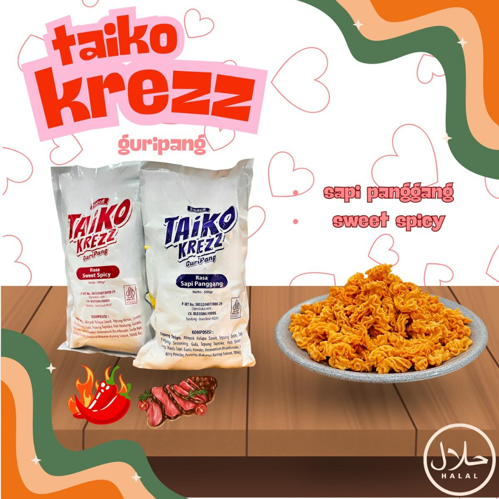 

Snack Taiko Krezz Guripang 500g/1000g Hampers Lebaran Iduk Fitri Jajan Lebaran Camilan Viral