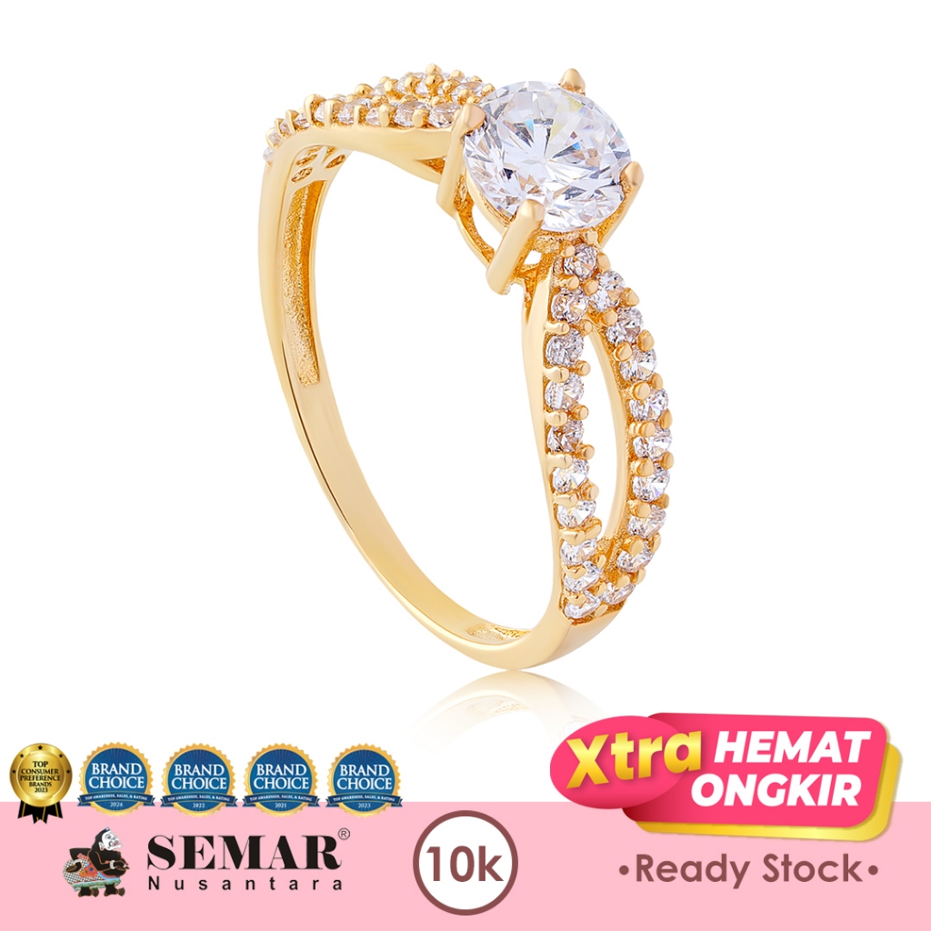 Cincin Emas Solitaire List Gold 10K Semar Nusantara