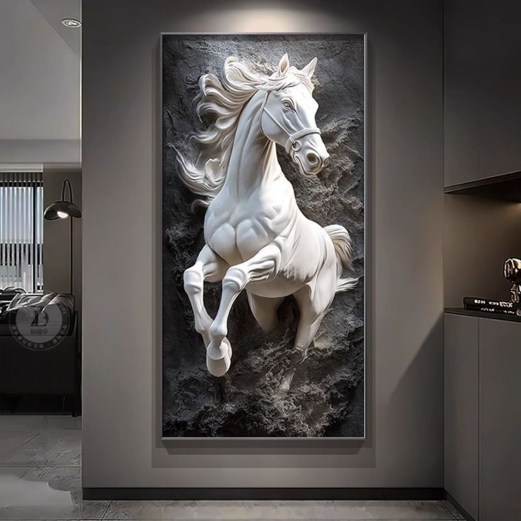 LUKISAN KUDA DIAMOND 5D CUSTOM SIZE 80 X 160 CM