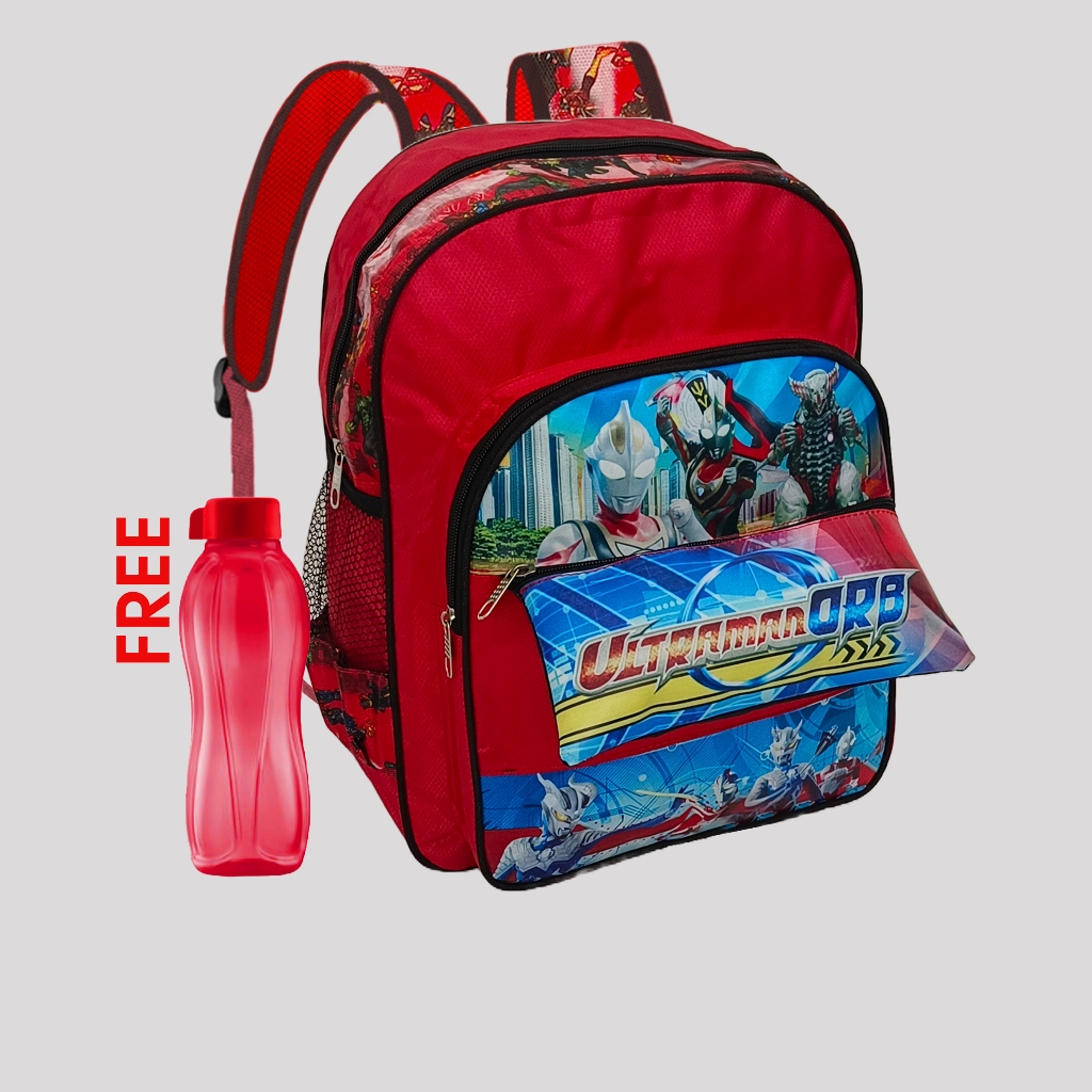 Tas Sekolah Anak SD Ultraman Ransel Anak Laki laki BONUS BOTOL