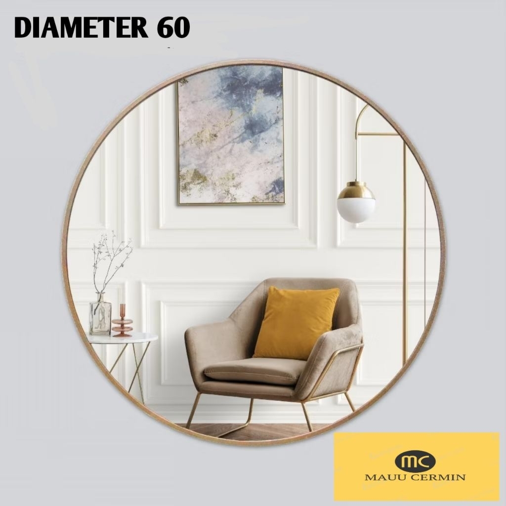 CERMIN BULAT DIAMETER 60 / CERMIN ASLI