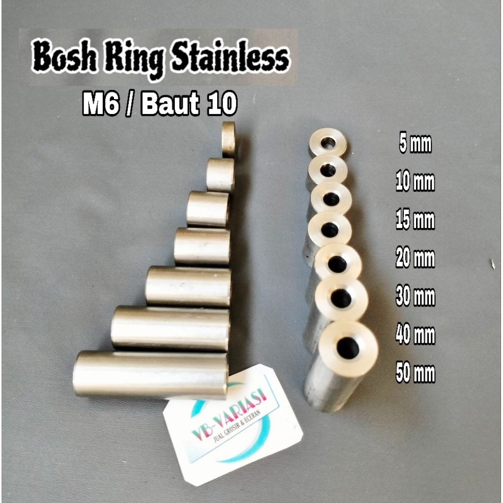 Bosh Ring Stainless M6 Baut 10 Pnp Tromol Gear Kaliper Underbone Motor Universal
