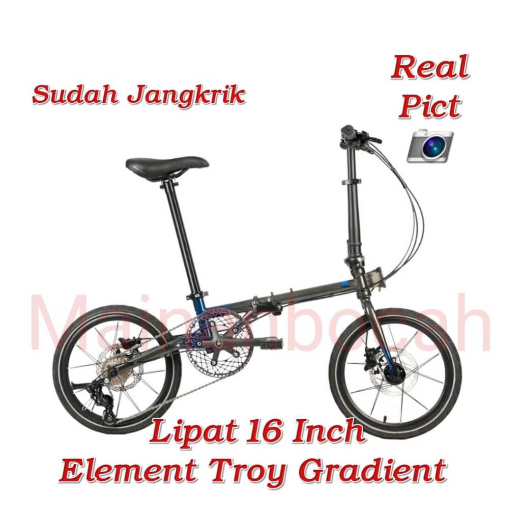 SEPEDA LIPAT 16 INCH GRADIENT BIKE TROY ELEMENT TROY 10 SPEED SUDAH JANGKRIK