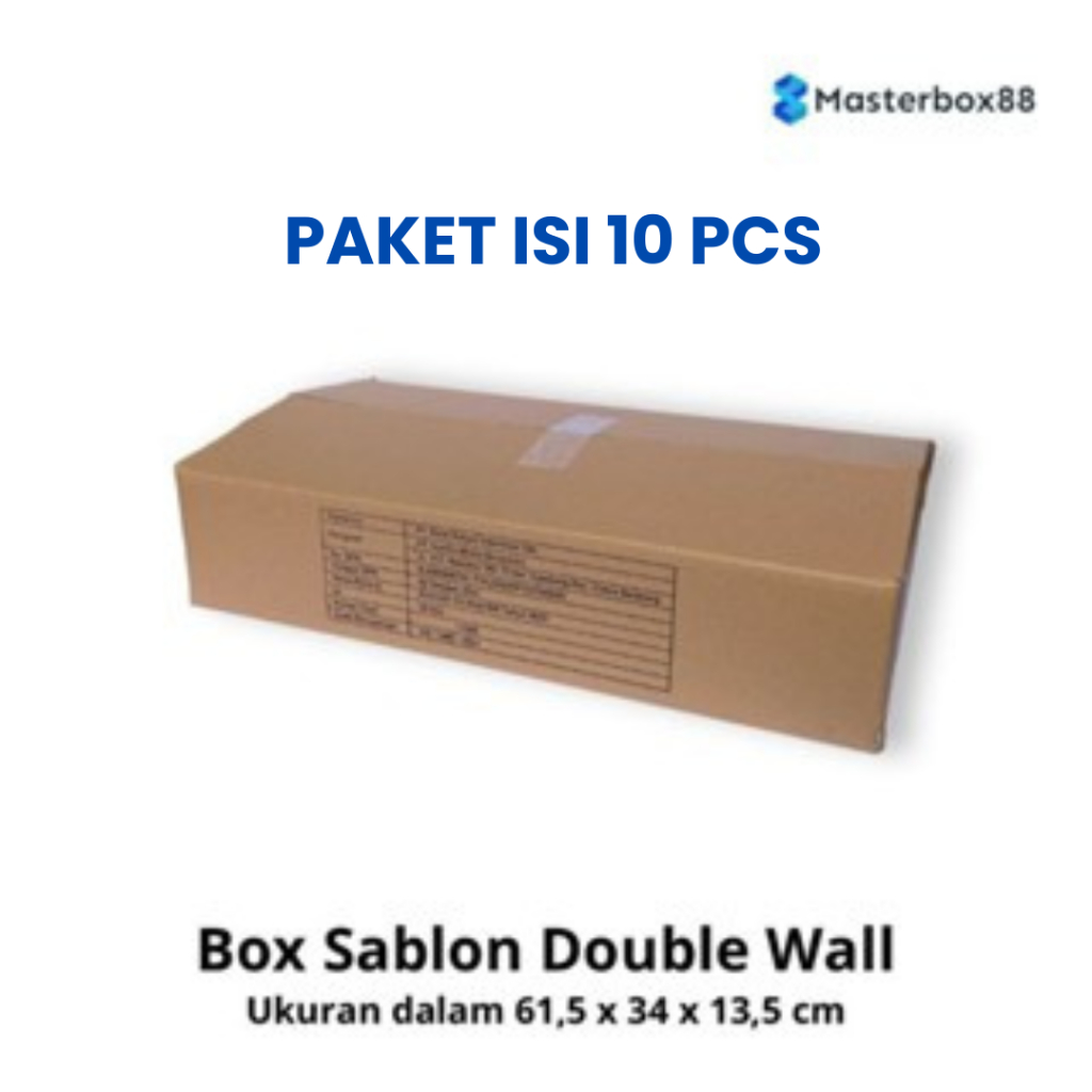 

HEMAT! (Paket Isi 10 pcs) Kardus Double Wall - 61,5 x 34 x 13,5 cm