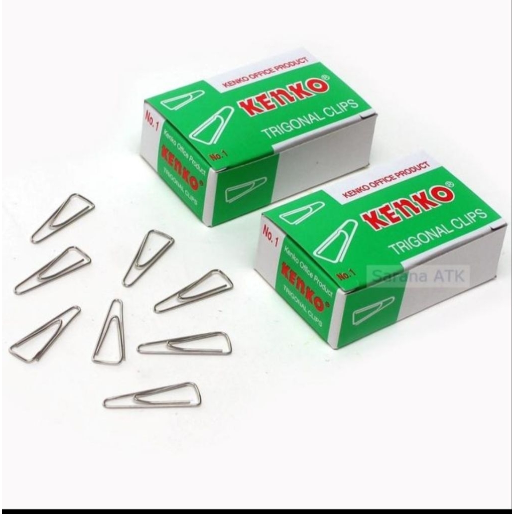 

KENKO Clip Trigonal Klip Kertas no 1 / no 3 / no 5 - Box isi 60 Pcs.