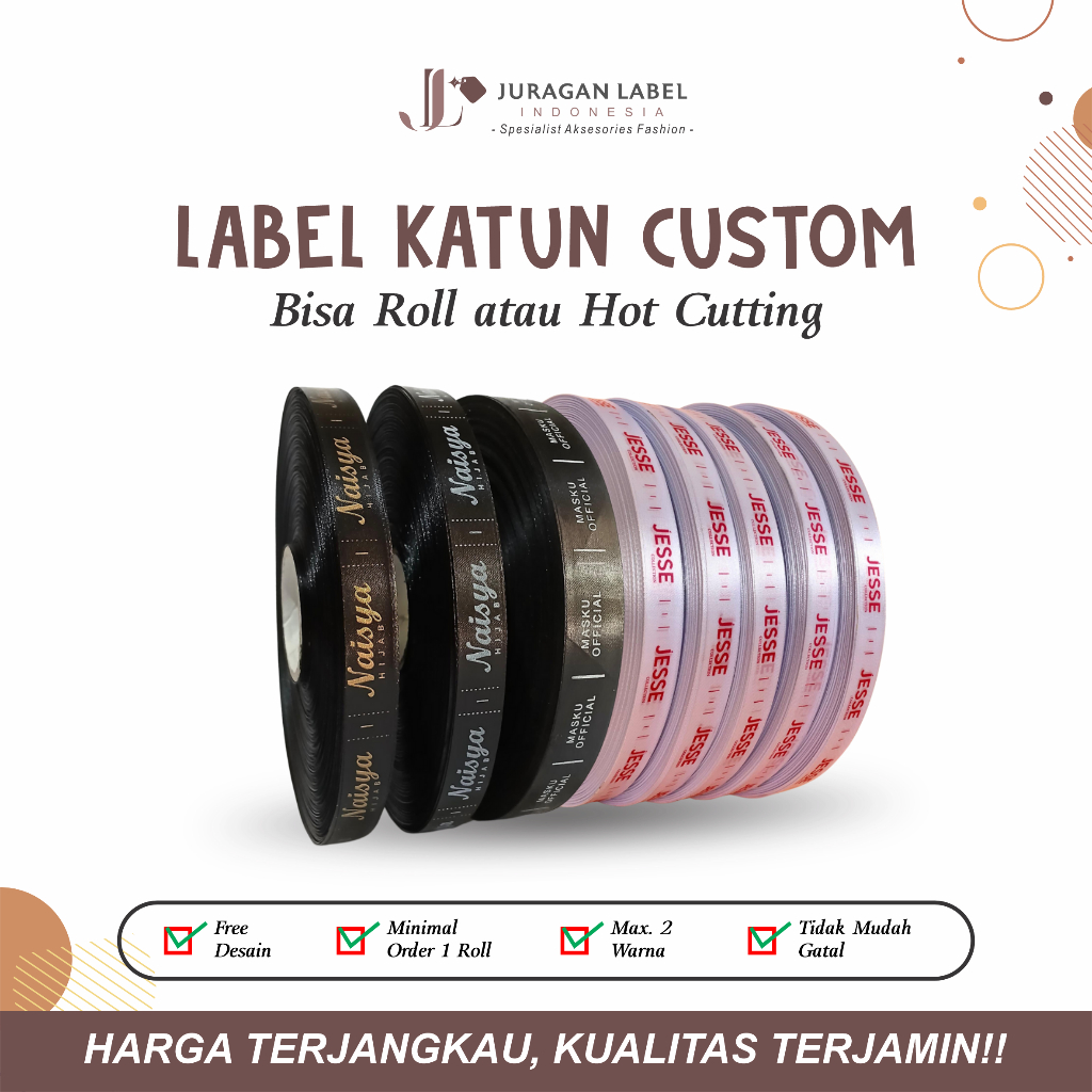 

Label satin import termurah/ Label satin costum bikin brandmu makin berkilau