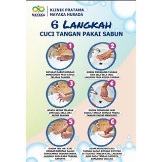 Akrilik 6 langkah cuci tangan