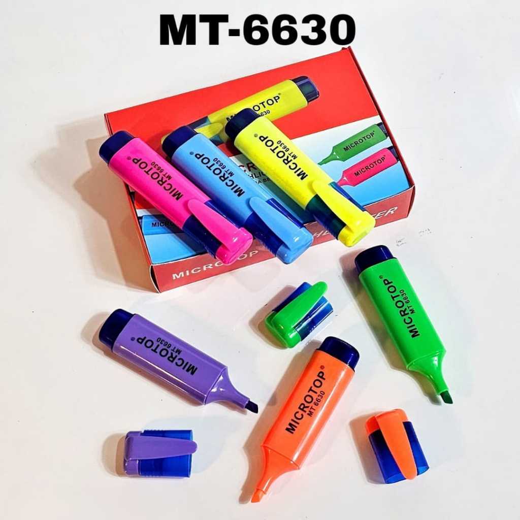 

SOS Highlighter MICROTOP MT-6630 (12pc) /Fluorescent Pen/Stabilo/Penanda Berwarna