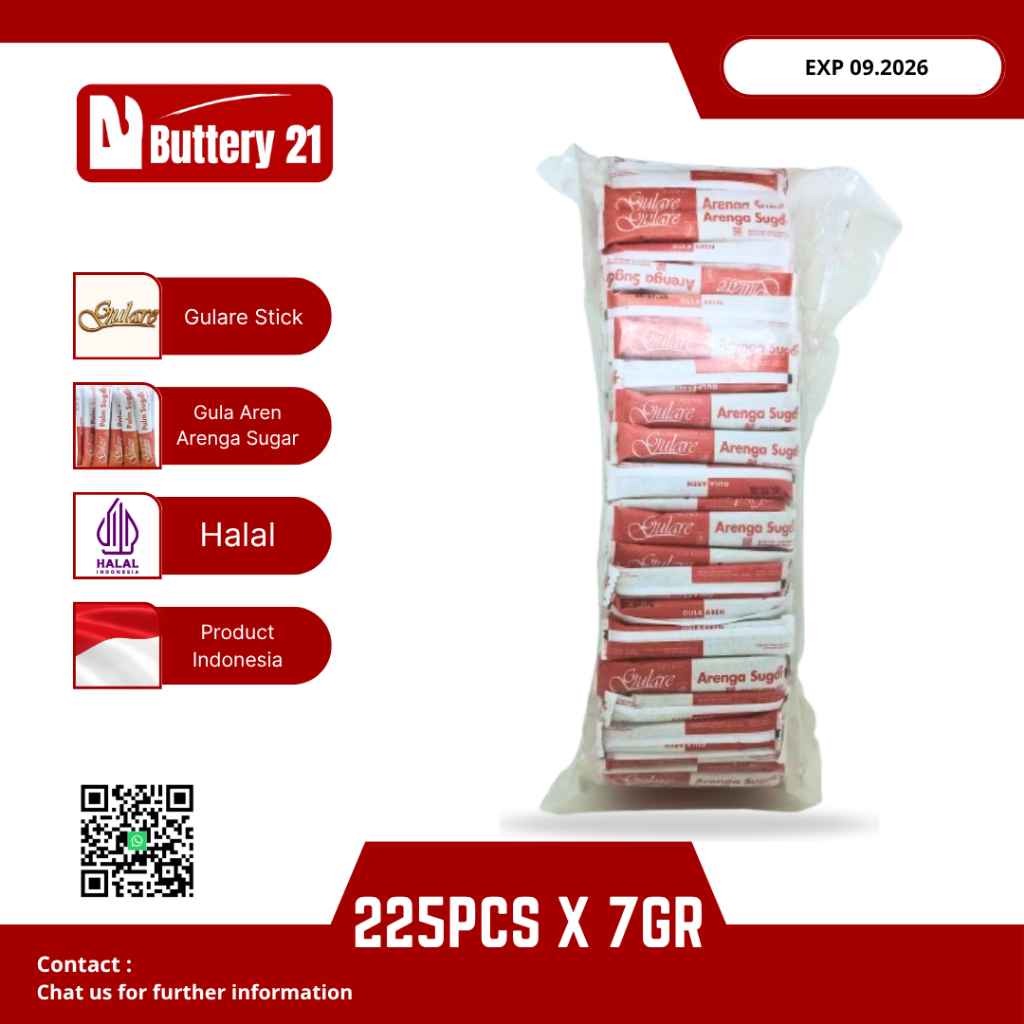 

GULARE STICK 225 PCS X 7 GR/GULA AREN STICK/GULARE ARENGA SUGAR/GULARE GULA AREN STICK