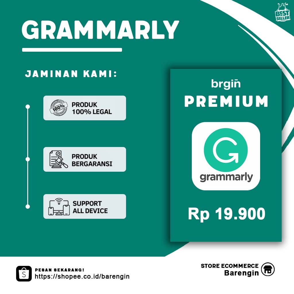 Grammarli Premium 1 Tahun Murah Bergaransi - Grammarly Business Plagiarisme Checker