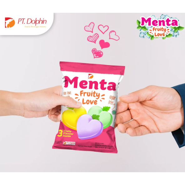 

Menta Peppermint Fruity Love - Permen Menta - Rasa Aneka Buah - Bebas Gula - Permen Bentuk Hati