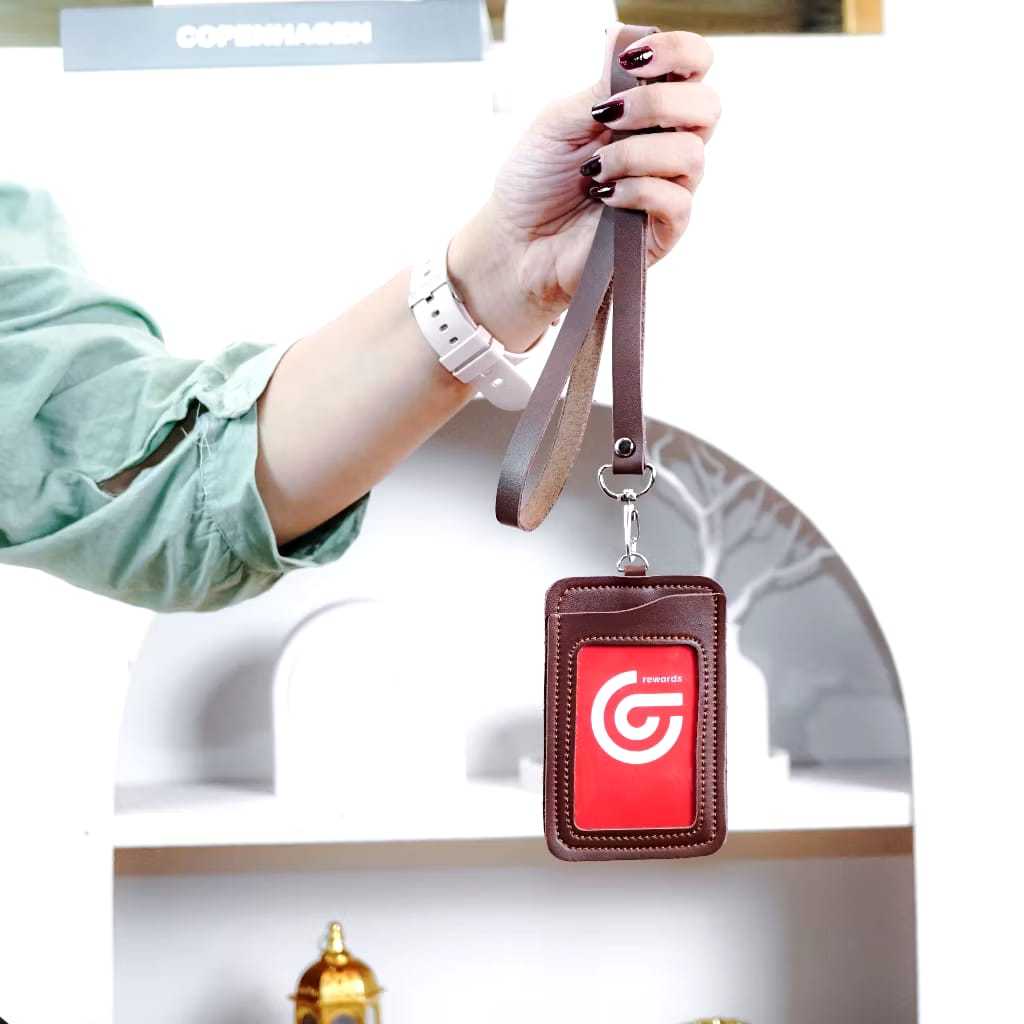 

ID card holder Name tag Holder 3 slot kartu. ID card holder kulit sintetis