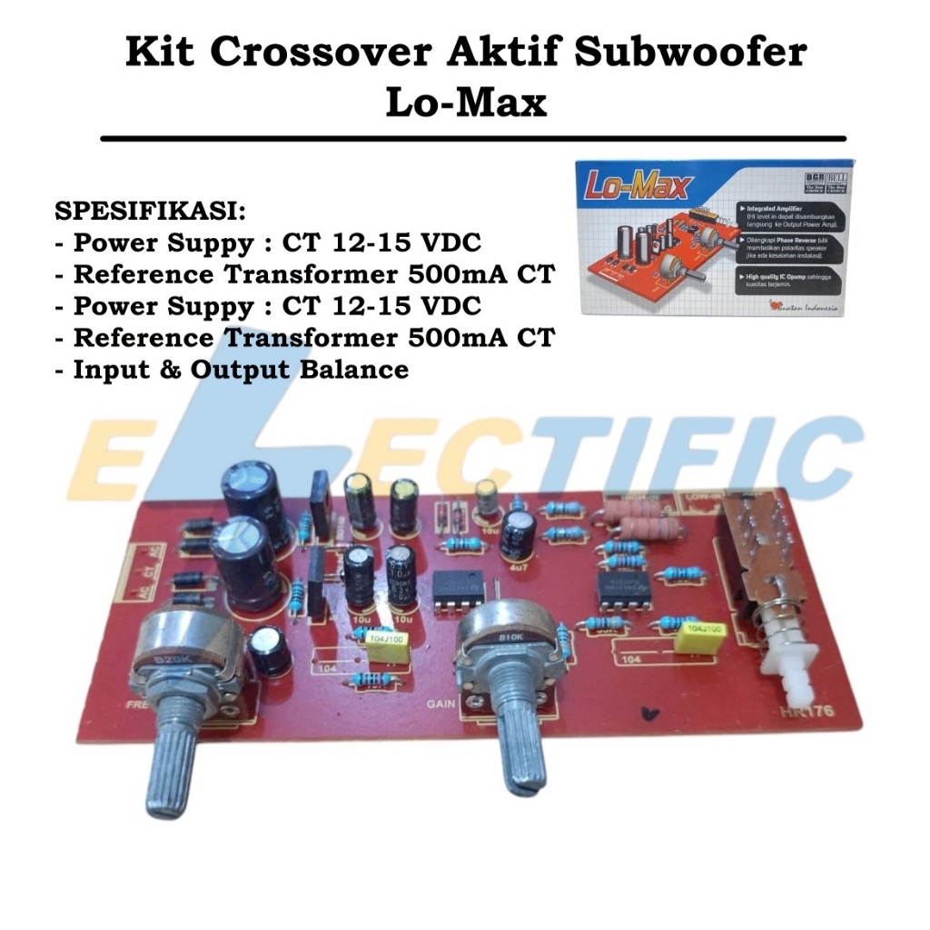 Kit Active Crossover LO-MAX BGR BELL - Crossover Active Aktif Tone Control Subwoofer Bass