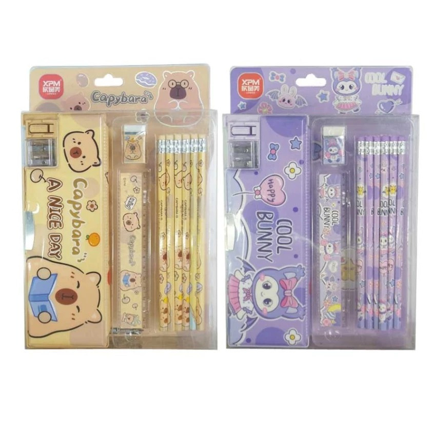 

FANCY - KOTAK PENSIL SATU SET ALAT TULIS / PENCIL CASE MAGNET XPM-1881- X PERUNCING 2 HOLE + STATIONERY SET