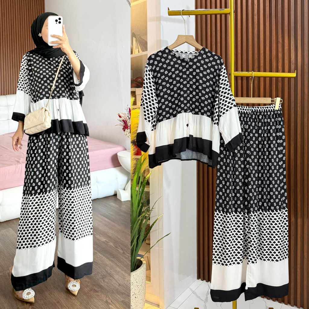 ONE SET RUFFLE | ONE SET WANITA KEKINIAN | BAJU STELAN WANITA