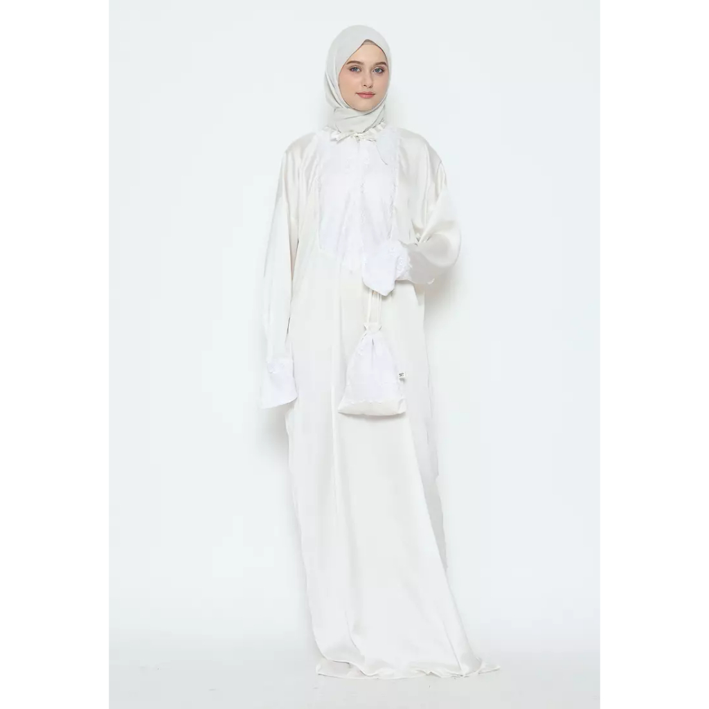 Mandaka Hijab Abaya Long Dress Putih