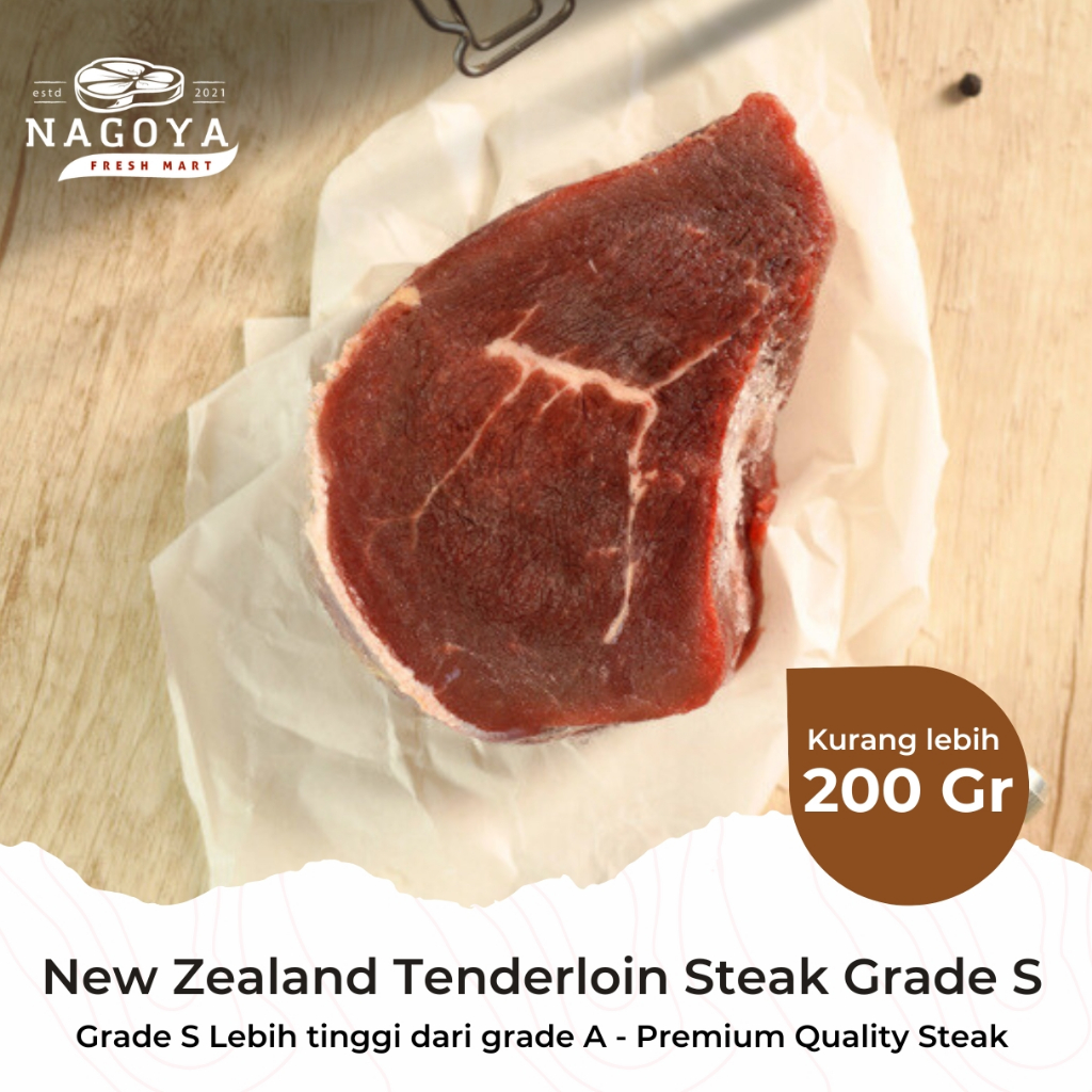 

New Zealand Tenderloin Steak Grade S - 200 GR | Premium | Steak | Grade Terbaik