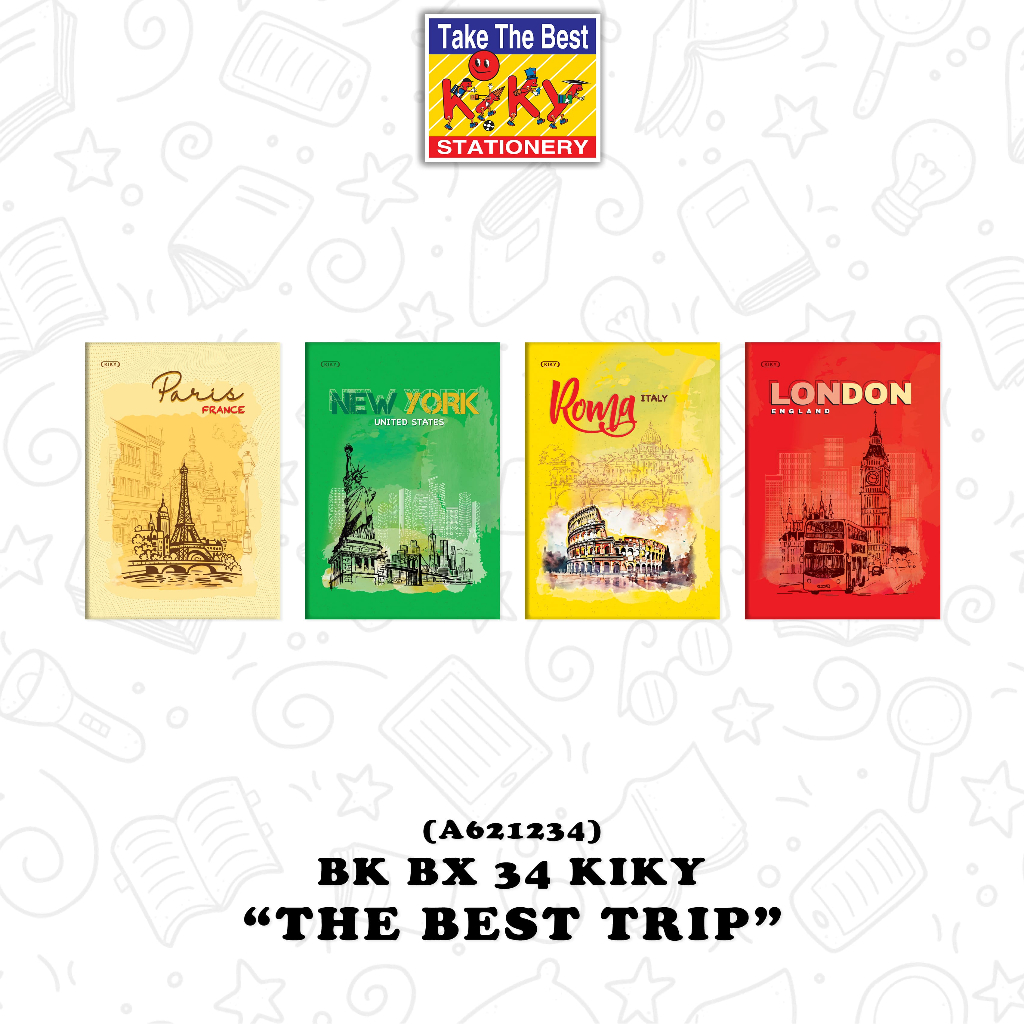 

KIKY Buku Tulis BX 34 Lembar - 10 Buku / Motif Random