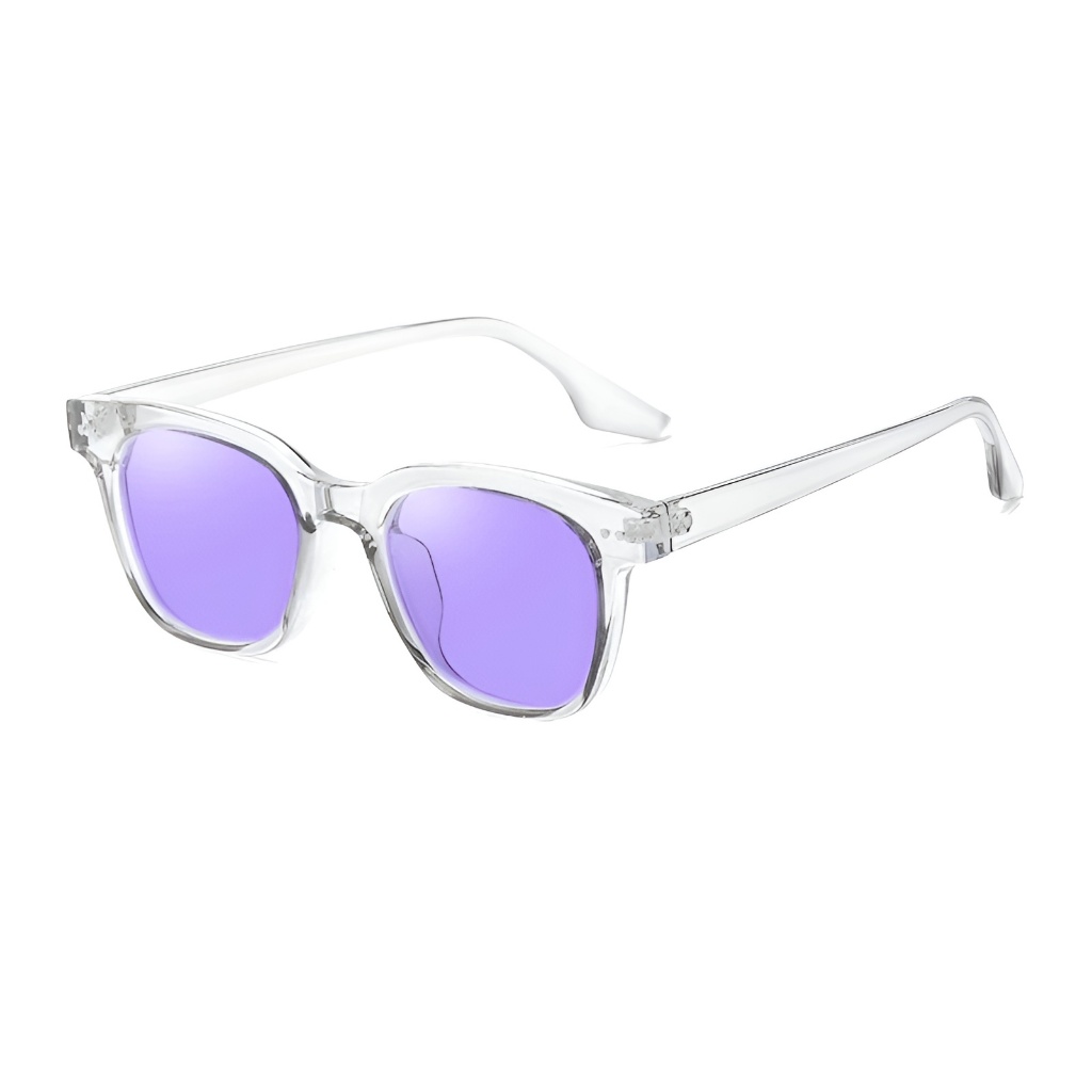 KACAMATA FRAME TRANSPARAN CLEAR KACA UNGU PURPLE VINCENT ROMPIES STYLE PELINDUNG DEBU DAN UV FASHION
