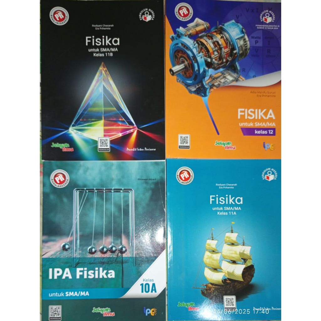 Buku lks/pr kurmer Fisika kelas 10,kelas 11,kelas 12 semester 1&2 tahun 2025/2026 intan pariwara