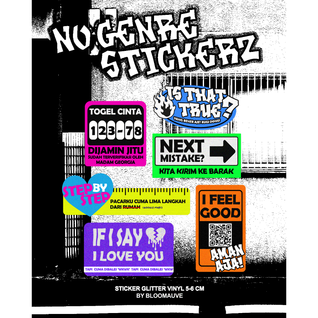 

[PELUNASAN] NO GENRE ASBUN DIE CUT GLITTER STICKER VINYL