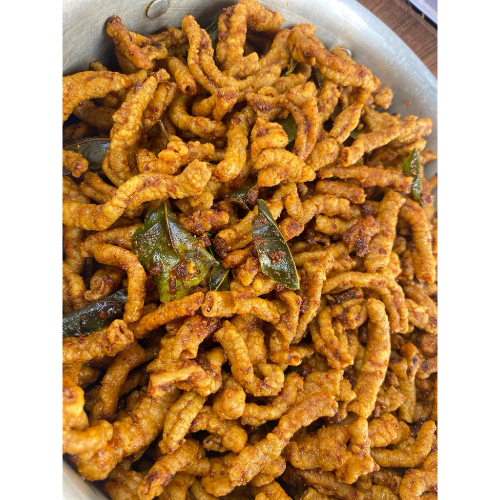 

ORIGINAL KERIPIK USUS AYAM 1/4 KG, 1/2 KG, 1 KG USUS CRISPY KRIUK DAUN JERUK