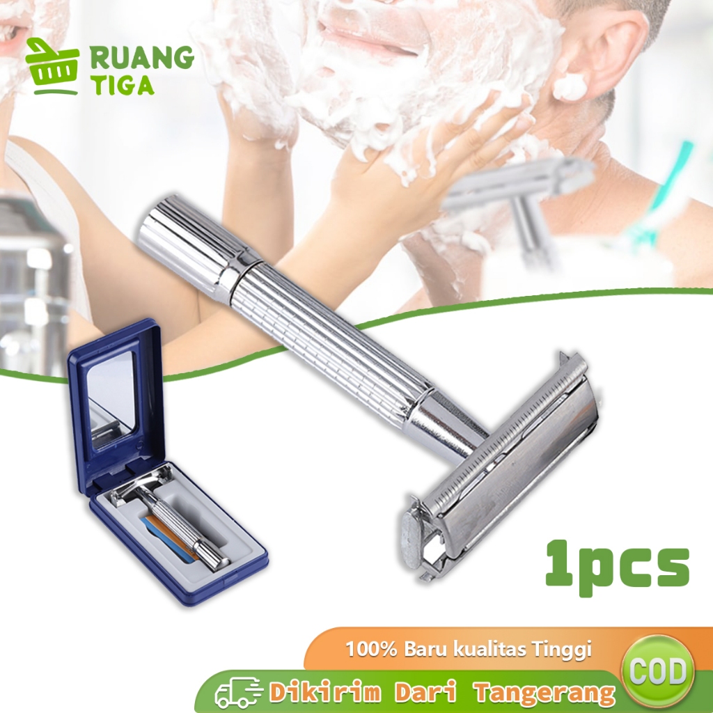 Razor Manual Pria Pisau Cukur Kumis Jenggot Alat Cukur Jenggot Klasik Pencukur Kumis Logam