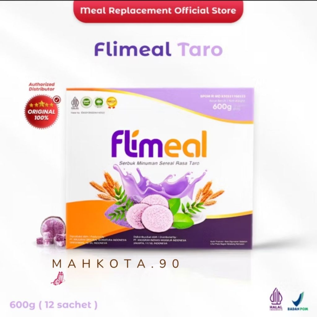 

( mahkota.90) - Flimeal rasa taro isi 12sachet