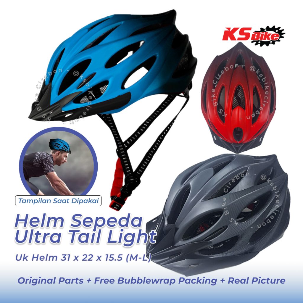 Helm Sepeda BIKEBOY Tail Light LED EPS PVC Scooter Bicycle Helmet with Tail Light BK-168 Pelindung K