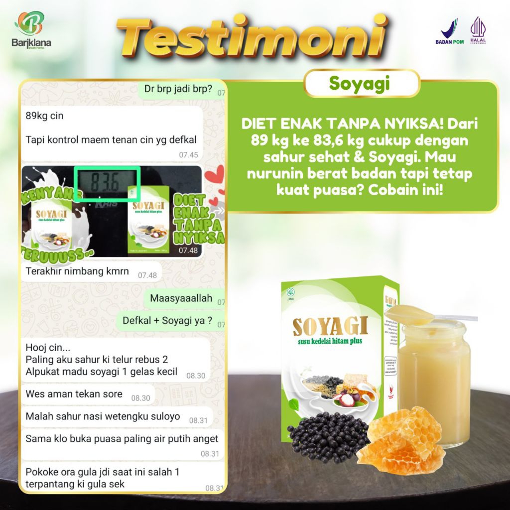 

[ORIGINAL] DIET SEHAT || SOYAGI || BPOM || HALAL MUI II SARI KEDELAI HITAM