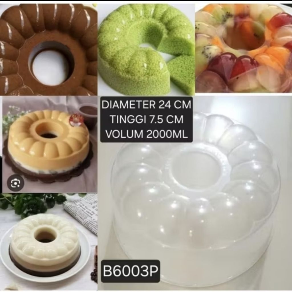 HSW GRATIS BUBBLE WRAP  Cetakan Puding/Bolu Kukus Diameter 24 cm TANTOS B6003P Loyang Plastik AGER A