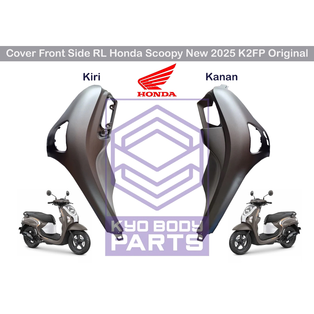 Cover Body Samping Depan Scoopy 2025 Cover Sayap Scoopy New 2025 Kanan Kiri Coklat Doff Original