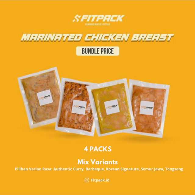 

Paket Bundle 4 Packs Marinated Chicken Breast Mix Variants
