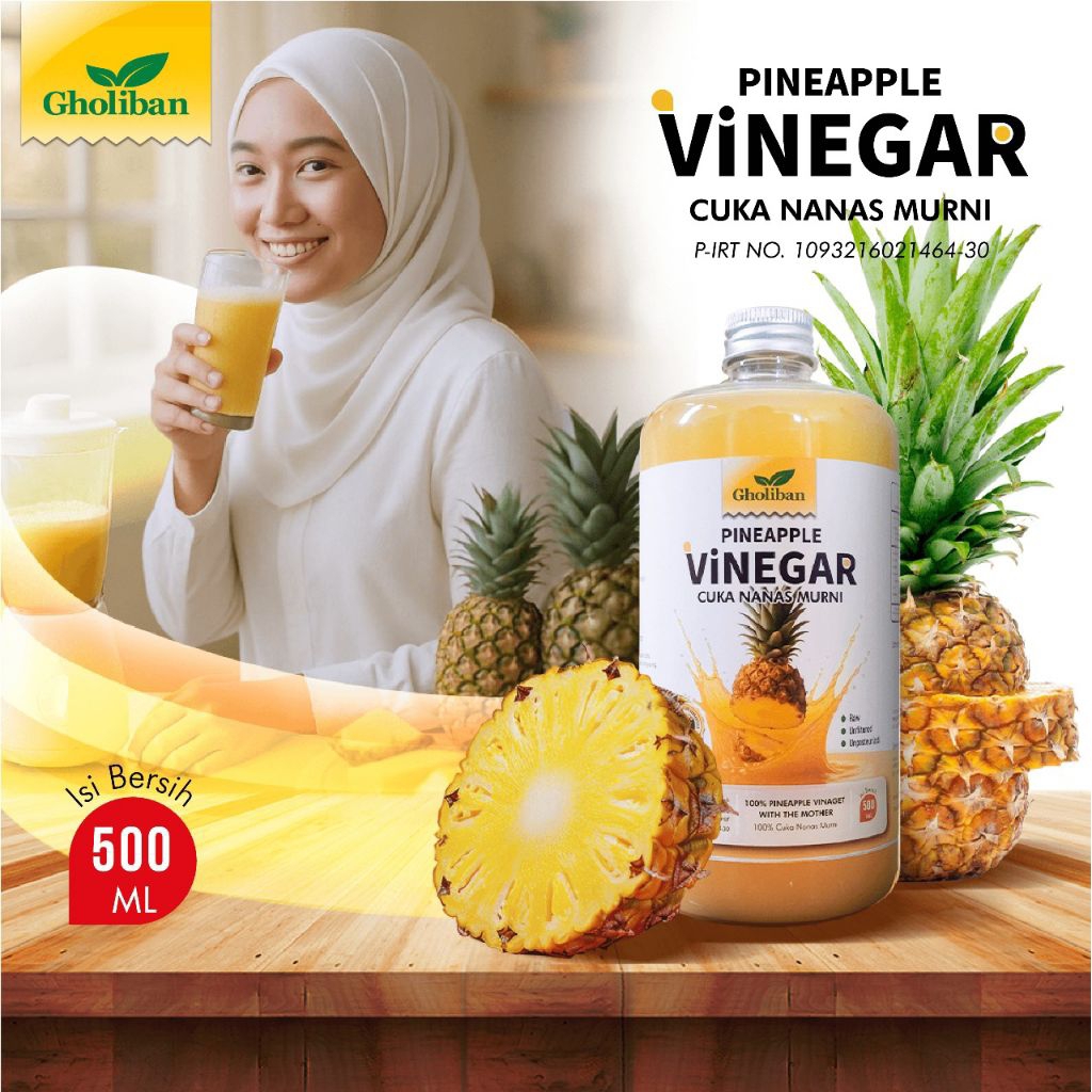 

Gholiban Pineapple Vinegar 500ml Cuka Nanas Organik Original