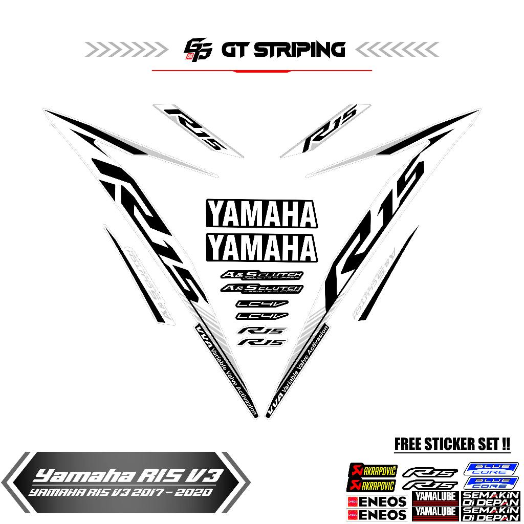 GTS 12 STRIPING YAMAHA R15V3 / STIKER / STOCK DECALS / ORI / STICKER MOTOR / R15 / 2017 - 2021 / V3 