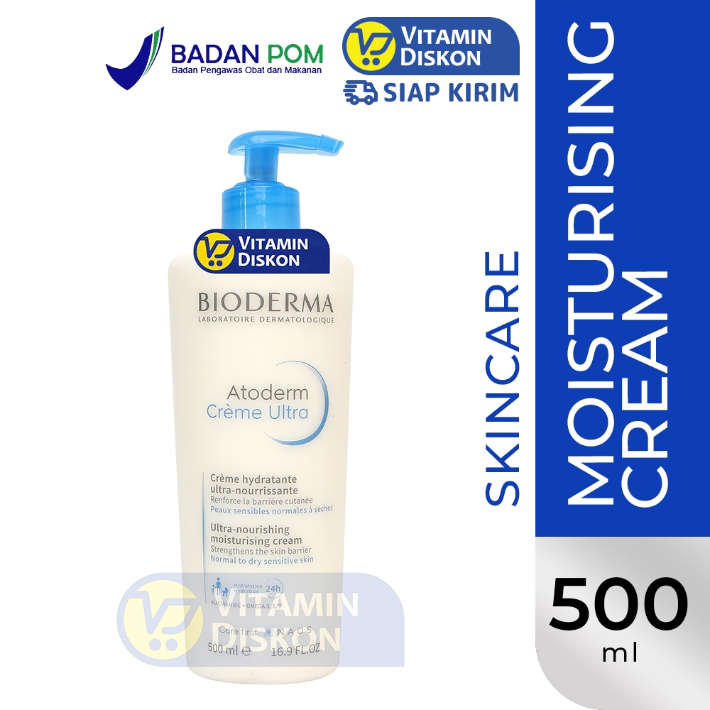 BIODERMA ATODERM CREME ULTRA 500 ML | Pelembap Badan dan Wajah, Kulit Normal dan Kering