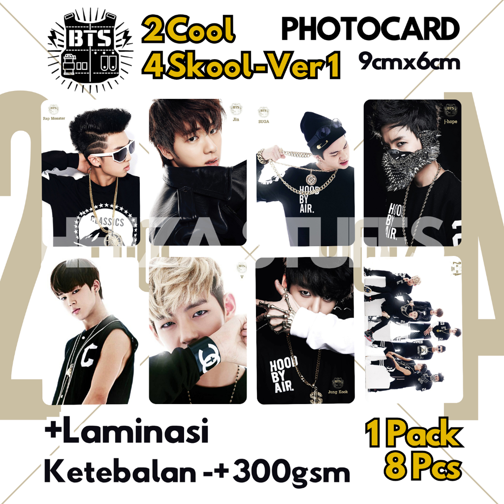 BTS Photocard Unofficial 1 Set 8 Pcs | 2 Cool 4 Skool | ORUL8,2? | Skool Luv Affair | Dark and Wild 
