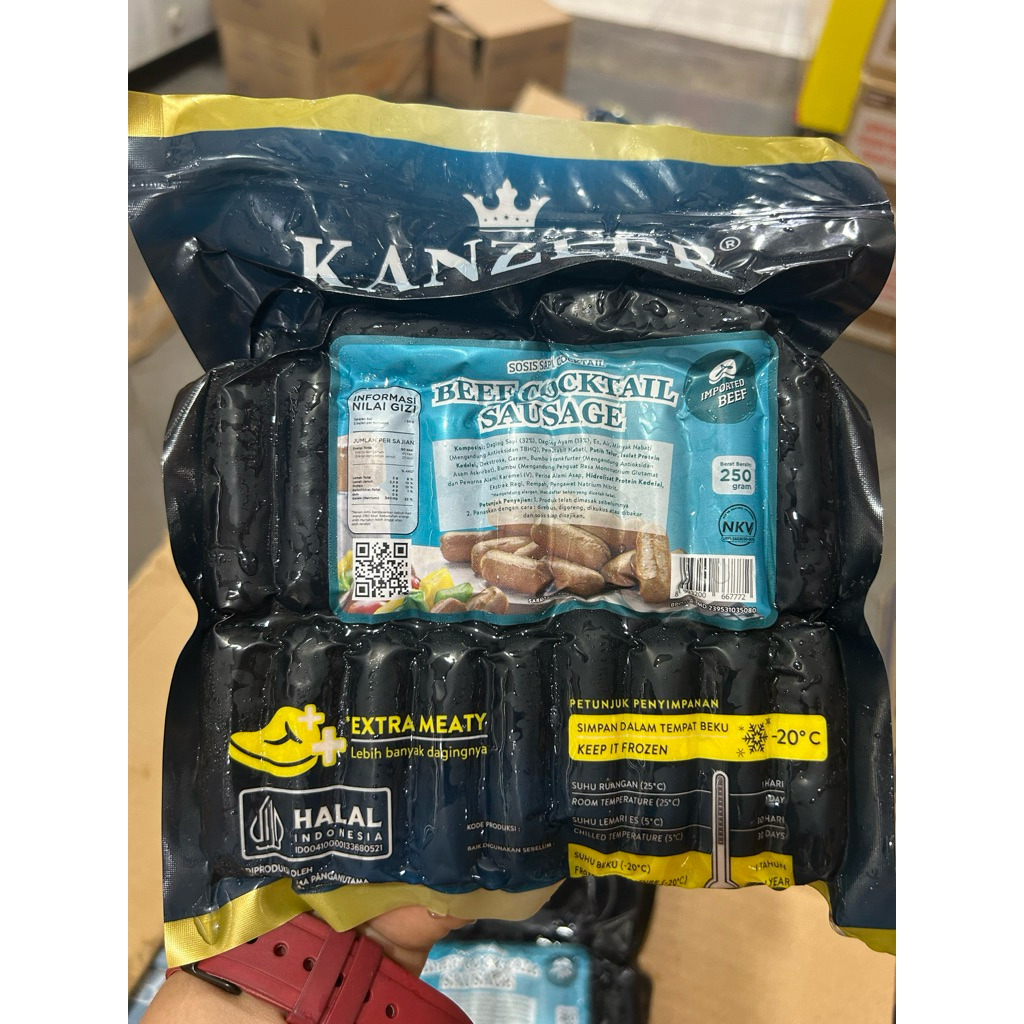

Kanzler Sosis Beef Cocktail 250 gram