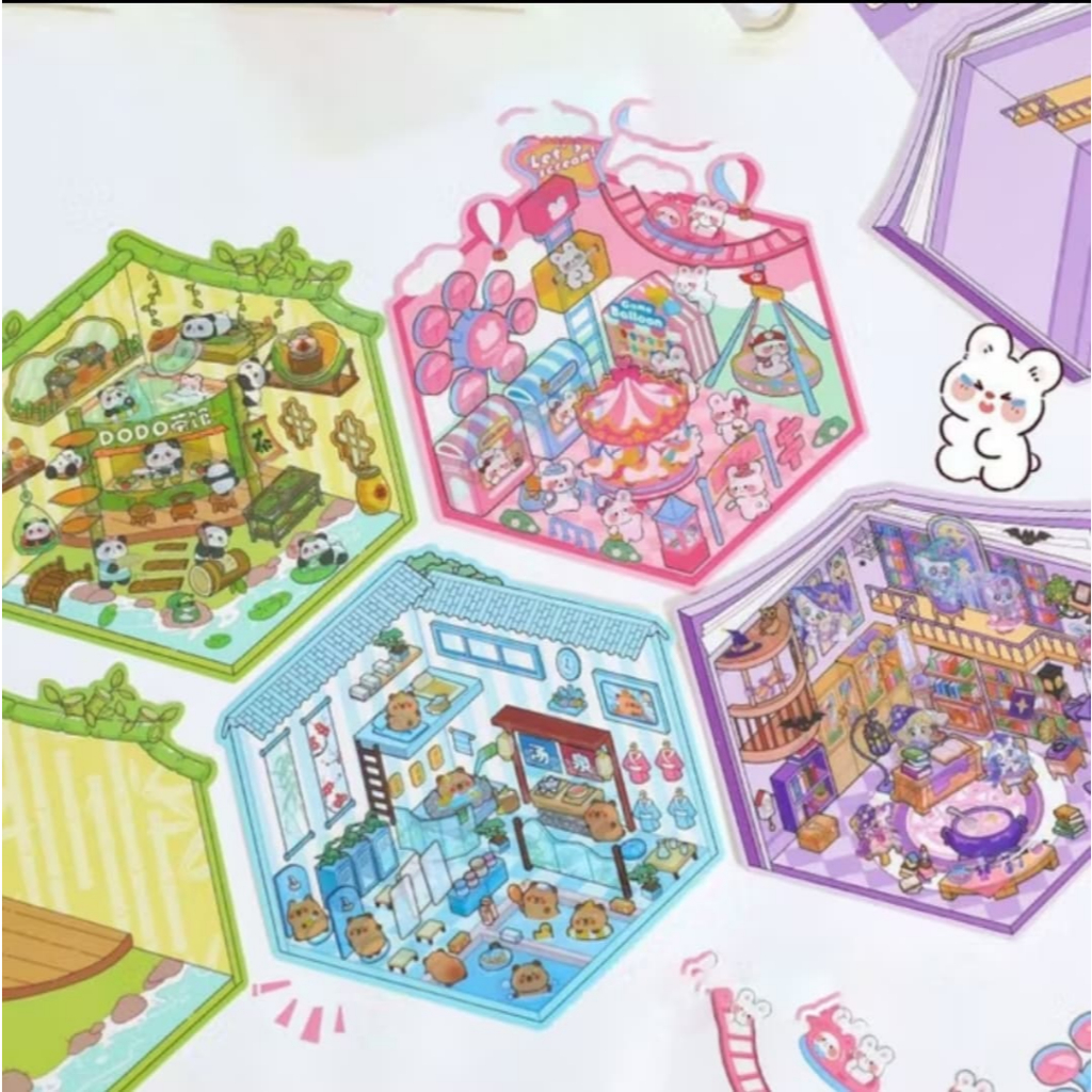 

3D Cartoon Landscape Cute Deco Scrapbook Stickers