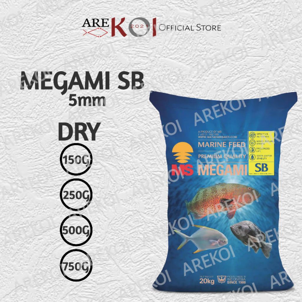Pelet Megami SB Sinking 5mm Pelet tenggelam kemasan ekonomis